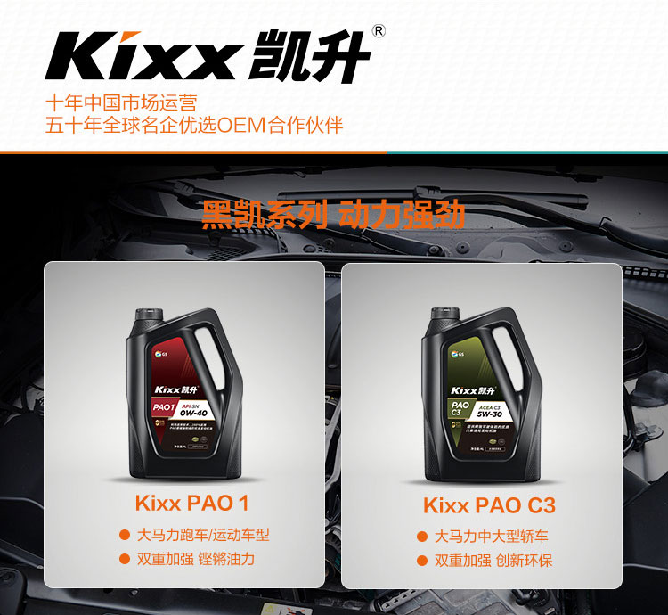 GS (Kixx) 凱升PAO全合成機(jī)油 5W-40 A3B4級 黑凱系列 1L-第8張圖片-鄭州市冠恒貿(mào)易有限公司【官方網(wǎng)站】-車用潤滑油服務(wù)專家